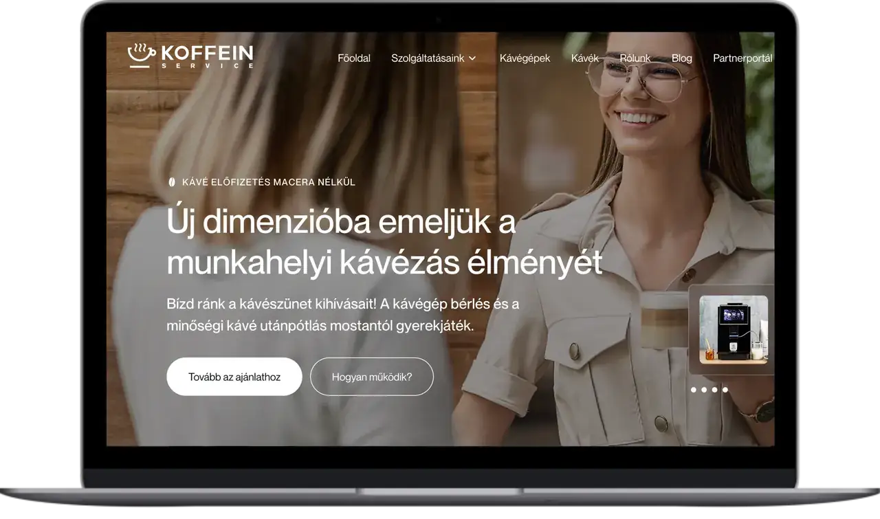 B2B landing page and quote-request path, Koffein Service