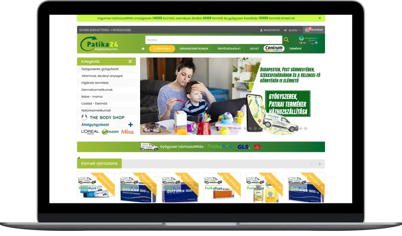 Webshop és kampányfelületek, Patika24