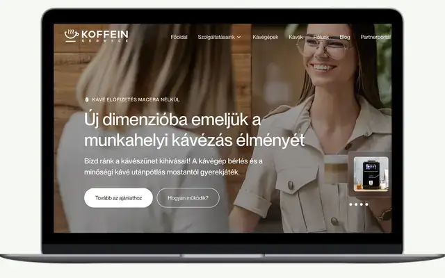 B2B érkezési oldal és ajánlatkérő útvonal, Koffein Service