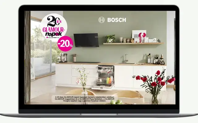 Glamour Napok kampány-kreatívok és érkezési oldal, Bosch