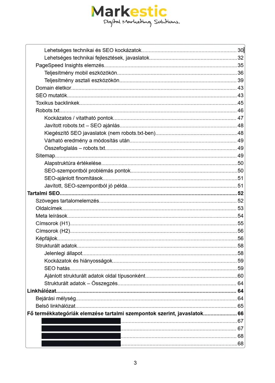 SEO-audit, 1. oldal