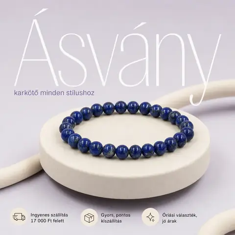 Ametiszt Ásványbolt: Lápisz lazuli karkötő stúdióban
