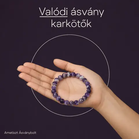 Ametiszt Ásványbolt: „Valódi ásvány karkötők” sötét lila
