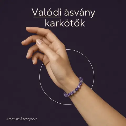 Ametiszt Ásványbolt: „Valódi ásvány karkötők” sötét lila