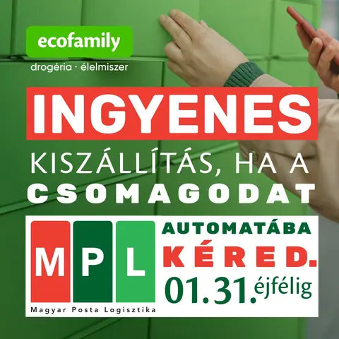 Ecofamily: Ingyenes kiszállítás csomagautomatába