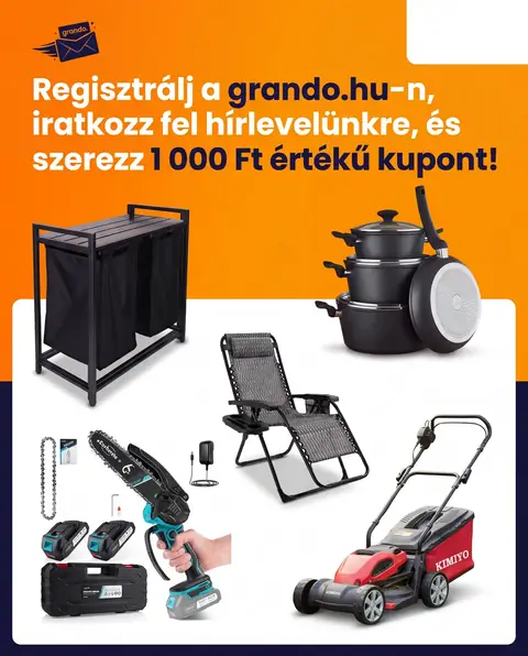 Grando.hu: Hírlevél-feliratkozás, 1000 Ft kupon